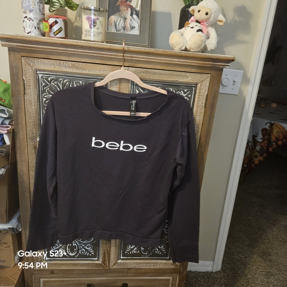Bebe Black Long Sleeve Top With Matching Pants. This Is Very Comfy/soft.
